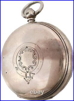 Antique Open Face Pocket Watch Case for 45mm Sterling Silver English