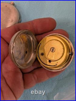 Antique Pair Case Silver Pocket Watch
