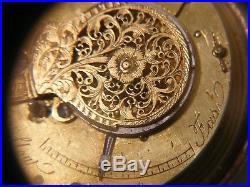 Antique Pair Cased Verge Pocket Watch Silver Georgian
