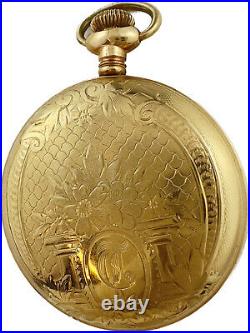Antique Philadelphia Pocket Watch Case 16 Size Gold Filled w Guilloche & Floral