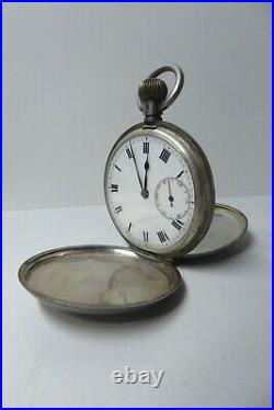 Antique Pocket Fob Watch Sterling Silver Case