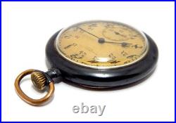 Antique Pocket Movado 15 Jewels Open Face Case Steel Circa 1950 Working