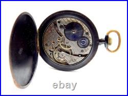 Antique Pocket Movado 15 Jewels Open Face Case Steel Circa 1950 Working