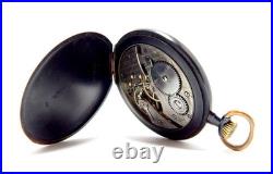 Antique Pocket Movado 15 Jewels Open Face Case Steel Circa 1950 Working