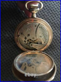 Antique Pocket Watch American Waltham 15 Jewels Hunting Case 14K 25 Yr Guarrante