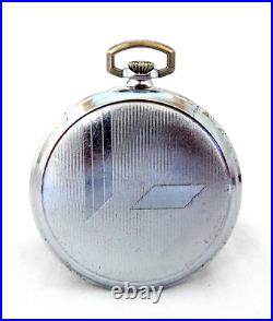 Antique Pocket Watch CYMA 15 Jewels Open Face Case Steel 48mm Circa 1920 Working