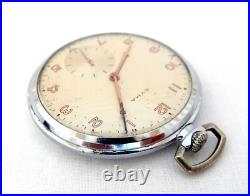 Antique Pocket Watch CYMA 15 Jewels Open Face Case Steel 48mm Circa 1920 Working