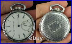 Antique Pocket Watch Elgin DEFIANCE case 16s 15j 1890 NEVER ENGRAVED MONOGRAM