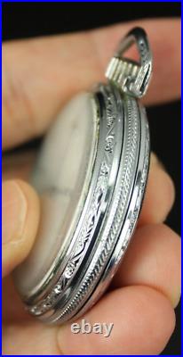 Antique Pocket Watch Elgin DEFIANCE case 16s 15j 1890 NEVER ENGRAVED MONOGRAM