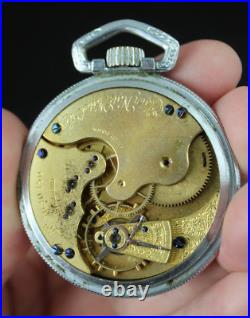 Antique Pocket Watch Elgin DEFIANCE case 16s 15j 1890 NEVER ENGRAVED MONOGRAM