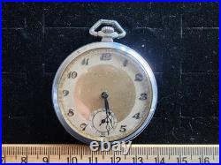 Antique Pocket Watch Engraved Case Winds Runs Stops