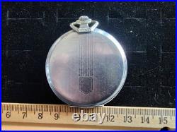 Antique Pocket Watch Engraved Case Winds Runs Stops