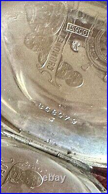 Antique Pocket Watch Escasany Open Face 1930c Case Silver 44mm FOR PART ONLY