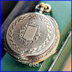 Antique Pocket Watch FAVORY GENEVE 10 Rubis Art Deco & Silver Engraved Case