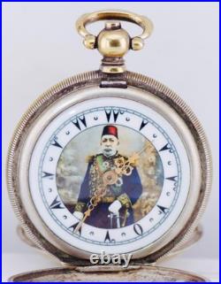Antique Pocket Watch Full Hunter Tughra Case for Ottoman Market c1900 Mehmed V