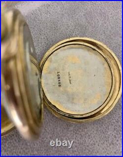 Antique Pocket Watch Gilt Mechanical Swiss Enamel Dial Full Hunter Rare Old 19th