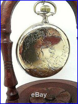 Antique Pocket Watch Gold Fill Elgin Pocket Watch Ornate Case 1921 Serviced