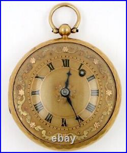 Antique Pocket Watch Gold & enamel case, Swiss, c1820