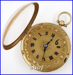 Antique Pocket Watch Gold & enamel case, Swiss, c1820