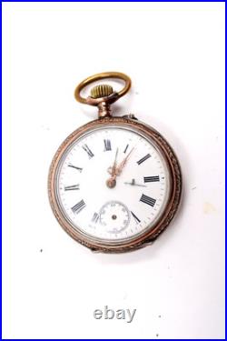 Antique Pocket Watch Halbmond und Reichskrone Coin Silver. 800 Case ticking