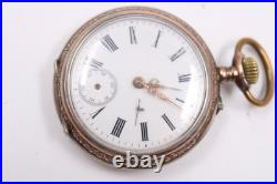 Antique Pocket Watch Halbmond und Reichskrone Coin Silver. 800 Case ticking
