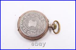 Antique Pocket Watch Halbmond und Reichskrone Coin Silver. 800 Case ticking
