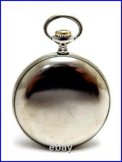 Antique Pocket Watch LONGINES Cal 19.75N Case Steel 53mm Circa 1915 Working