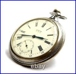 Antique Pocket Watch LONGINES Cal 19.75N Case Steel 53mm Circa 1915 Working