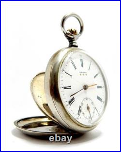 Antique Pocket Watch LONGINES Open Face Cal 17.61 Case Steel Circa 1910 Working