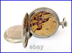 Antique Pocket Watch LONGINES Open Face Cal 18.49 Case Steel 50mm 1925c Working