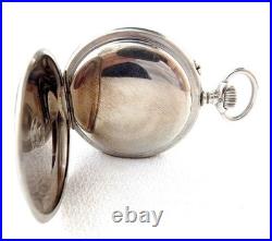 Antique Pocket Watch LONGINES Open Face Cal 18.49 Case Steel 52mm 1910c Working