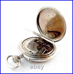 Antique Pocket Watch LONGINES Open Face Cal 18.49 Case Steel 52mm 1910c Working