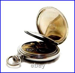 Antique Pocket Watch LONGINES Open Face Cal 19.75N Case Steel 50mm 1928c Working