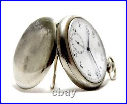 Antique Pocket Watch LONGINES Open Face Cal 19.75N Case Steel 50mm 1928c Working