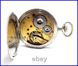 Antique Pocket Watch LONGINES Open Face Cal 19.75N Case Steel 50mm 1928c Working