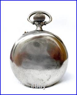 Antique Pocket Watch LONGINES Open Face Case Steel 54mm Circa 1905 Working