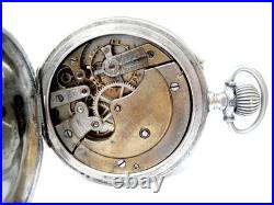 Antique Pocket Watch LONGINES Open Face Case Steel 54mm Circa 1905 Working