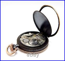 Antique Pocket Watch LONGINES Open Face Case Steel & Gold Circa 1920 Working