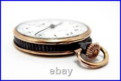 Antique Pocket Watch LONGINES Open Face Case Steel & Gold Circa 1920 Working