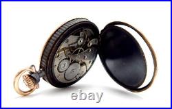 Antique Pocket Watch LONGINES Open Face Case Steel & Gold Circa 1920 Working