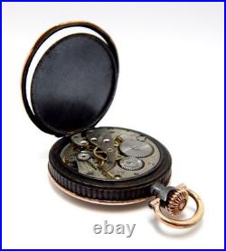 Antique Pocket Watch LONGINES Open Face Case Steel & Gold Circa 1920 Working