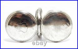 Antique Pocket Watch Longines Hunter Dial Porcelain Case Silver 50mm Working