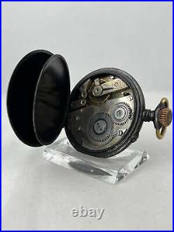 Antique Pocket Watch Manual Wind with Black Matte Case, Works