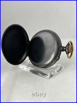 Antique Pocket Watch Manual Wind with Black Matte Case, Works