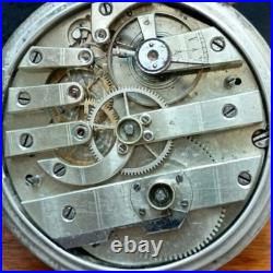 Antique Pocket Watch Mechanical Louis Grisel Silver 84 Eagle Coat Arms Swiss Key
