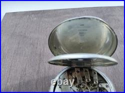 Antique Pocket Watch Mechanical Louis Grisel Silver 84 Eagle Coat Arms Swiss Key