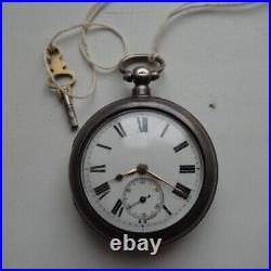 Antique Pocket Watch Mechanical Silver Gaal Nicholas Case Etached Key Rare 19th