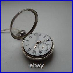 Antique Pocket Watch Mechanical Silver Gaal Nicholas Case Etached Key Rare 19th