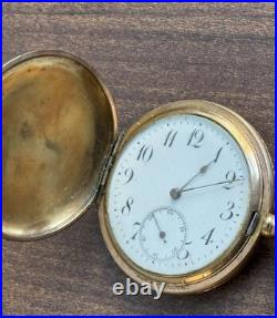 Antique Pocket Watch Mechanical Swiss Longines Gilt Full Hunter Rare Old 20th
