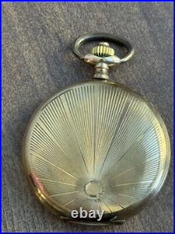Antique Pocket Watch Mechanical Swiss Longines Gilt Full Hunter Rare Old 20th